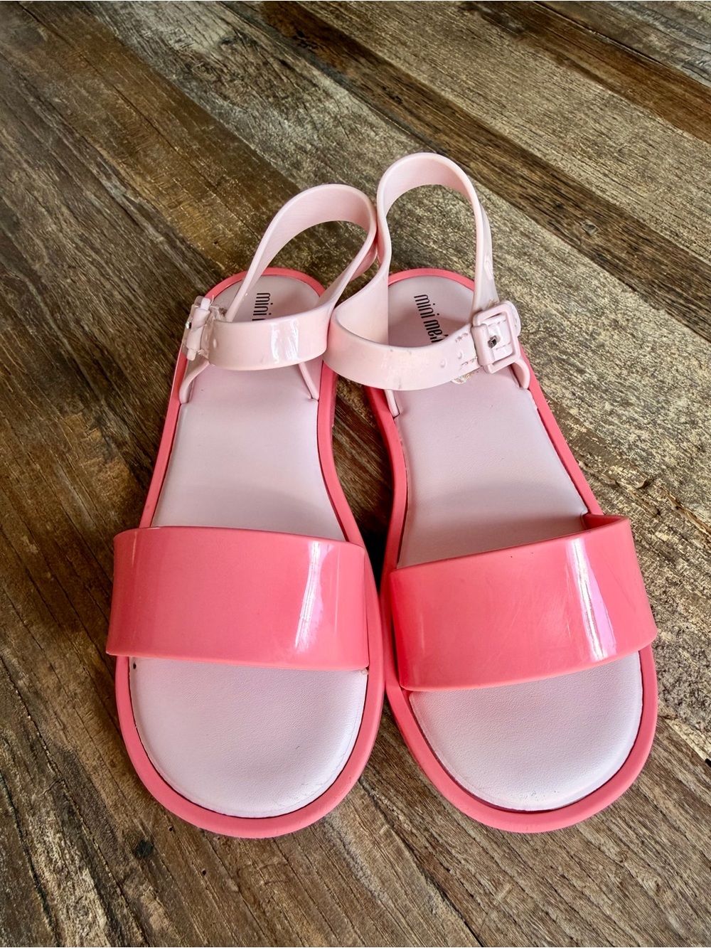 Mini Melissa Pink Two-Strap Jelly Sandals 12